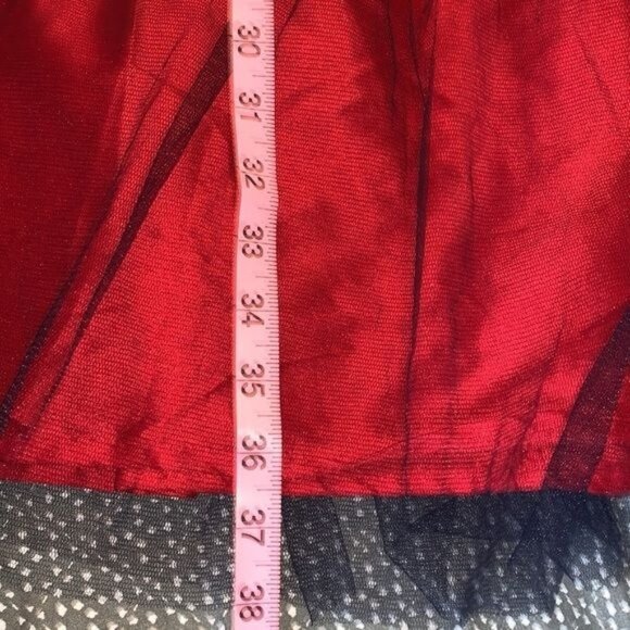 ATUN Girls Red & Navy Embroidered Dress With Tulle Overlay Size 13-14Y - Picture 3 of 9